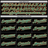Custom Black Orange-Kelly Green Authentic Baseball Jersey