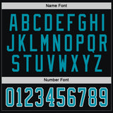 Custom Black Teal-White Hockey Jersey