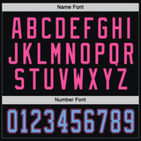 Custom Black Light Blue-Pink Hockey Jersey