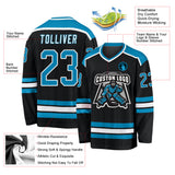 Custom Black Panther Blue-White Hockey Jersey