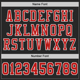 Custom Black Fire Red-White Mesh Authentic Football Jersey