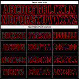 Custom Black Black-Red Stitched Cuffed Knit Hat