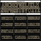 Custom Black Black-Cream Stitched Cuffed Knit Hat