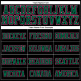 Custom Black Kelly Green-Pink Stitched Cuffed Knit Hat