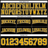 Custom Stitched Black Gold-White Football Pullover Sweatshirt Hoodie