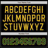Custom Black Green-Gold Hockey Jersey