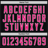 Custom Black Hot Pink-White Hockey Jersey