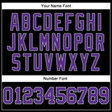 Custom Black Purple-Gray Authentic Throwback Basketball Jersey