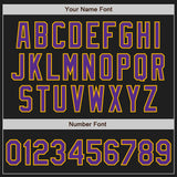 Custom Black Purple-Gold Authentic Baseball Jersey