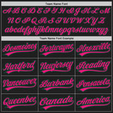 Custom Black Kelly Green-Hot Pink Authentic Baseball Jersey