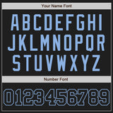 Custom Black Black-Light Blue Authentic Baseball Jersey