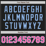 Custom Black Pink-Light Blue Authentic Baseball Jersey