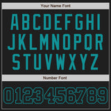 Custom Black Black-Teal Authentic Baseball Jersey