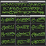 Custom Black Black-Neon Green Authentic Baseball Jersey