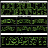 Custom Black Black-Neon Green Authentic Throwback Basketball Shorts