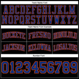 Custom Black Royal-Orange Authentic Throwback Basketball Shorts