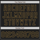 Custom Black Old Gold Pinstripe Black-Old Gold Authentic Baseball Jersey