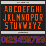 Custom Black Orange Pinstripe Purple Authentic Baseball Jersey