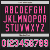 Custom Black Pink Pinstripe Pink-Kelly Green Authentic Baseball Jersey