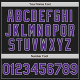 Custom Black Gray Pinstripe Purple Authentic Baseball Jersey