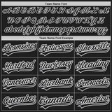 Custom Black White Pinstripe Black-Gray Authentic Baseball Jersey