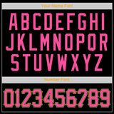Custom Black Pink-Neon Yellow Authentic Baseball Jersey