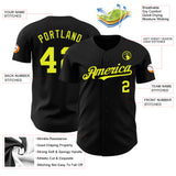 Custom Black Neon Yellow Authentic Baseball Jersey