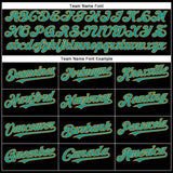 Custom Black Teal-Old Gold Authentic Baseball Jersey