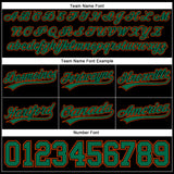 Custom Black Kelly Green-Orange Authentic Basketball Shorts
