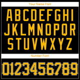 Custom Black Gold-White Authentic Throwback Basketball Jersey