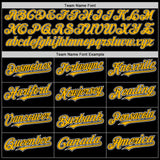Custom Black Gold-Yellow Authentic Baseball Jersey