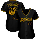 Custom Black Gold Authentic Baseball Jersey