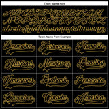 Custom Black Old Gold-Red Hockey Lace Neck Jersey