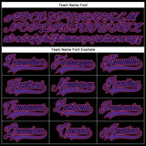 Custom Black Purple-Pink Hockey Lace Neck Jersey