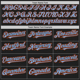 Custom Black Orange-Light Blue Authentic Baseball Jersey