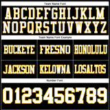 Custom Black White-Gold Authentic Football Jersey