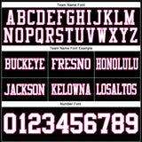 Custom Black White-Pink Authentic Football Jersey