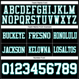 Custom Black White-Aqua Authentic Football Jersey