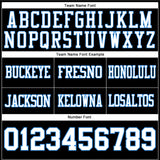 Custom Black White-Powder Blue Authentic Football Jersey