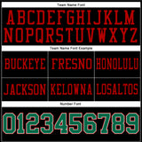 Custom Black Kelly Green-Red Mesh Authentic Football Jersey