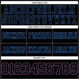 Custom Black Powder Blue-Red Mesh Authentic Football Jersey