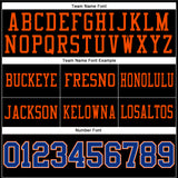 Custom Black Royal-Orange Mesh Authentic Football Jersey
