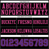 Custom Black Purple-Pink Mesh Authentic Football Jersey