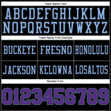 Custom Black Purple-Light Blue Mesh Authentic Football Jersey