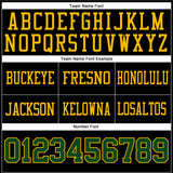 Custom Black Green-Gold Mesh Authentic Football Jersey