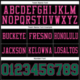Custom Black Kelly Green-Pink Mesh Authentic Football Jersey