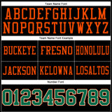 Custom Black Kelly Green-Orange Mesh Authentic Football Jersey