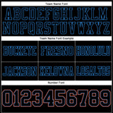 Custom Black Powder Blue-Orange Mesh Authentic Football Jersey