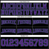 Custom Stitched Black Purple-Light Blue Football Pullover Sweatshirt Hoodie