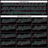 Custom Black Kelly Green-Pink Authentic Baseball Jersey